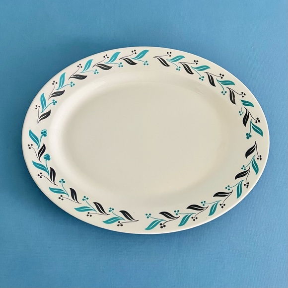 Homer Laughlin Other - Vintage Homer Laughlin MCM Teal & Gray Leaves‎ With Berries Platter